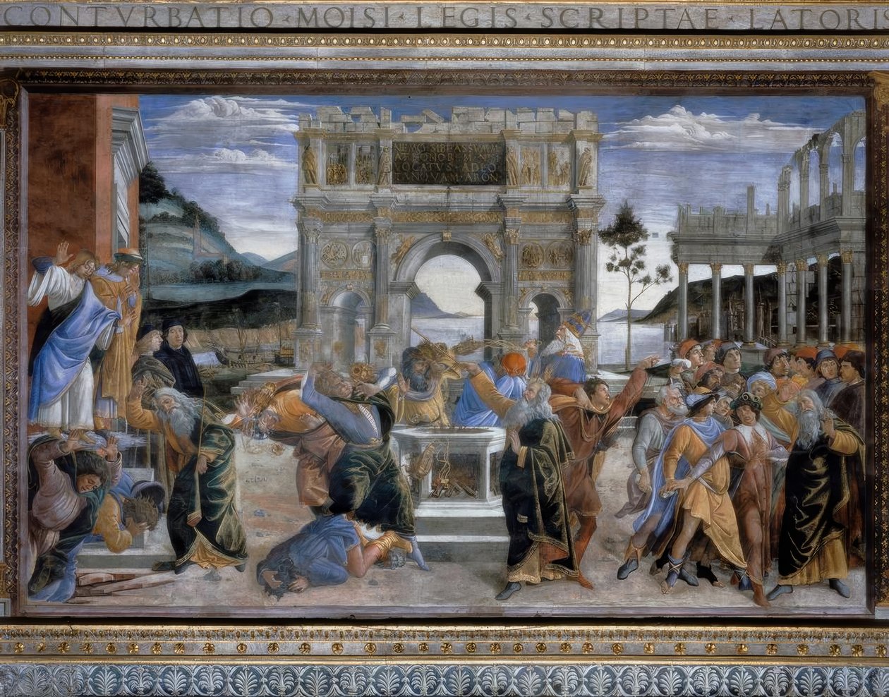 Straffen for Rotte Korah af Sandro Botticelli
