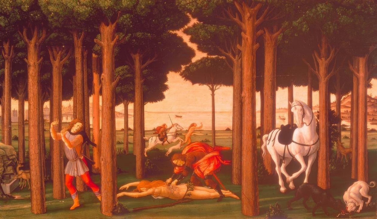 Die Geschichte des Nastagio degli Honesti II af Sandro Botticelli