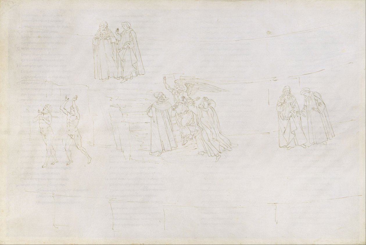 Tegninger til Dantes »Den Guddommelige Komedie« (Purgatorio 17) af Sandro Botticelli