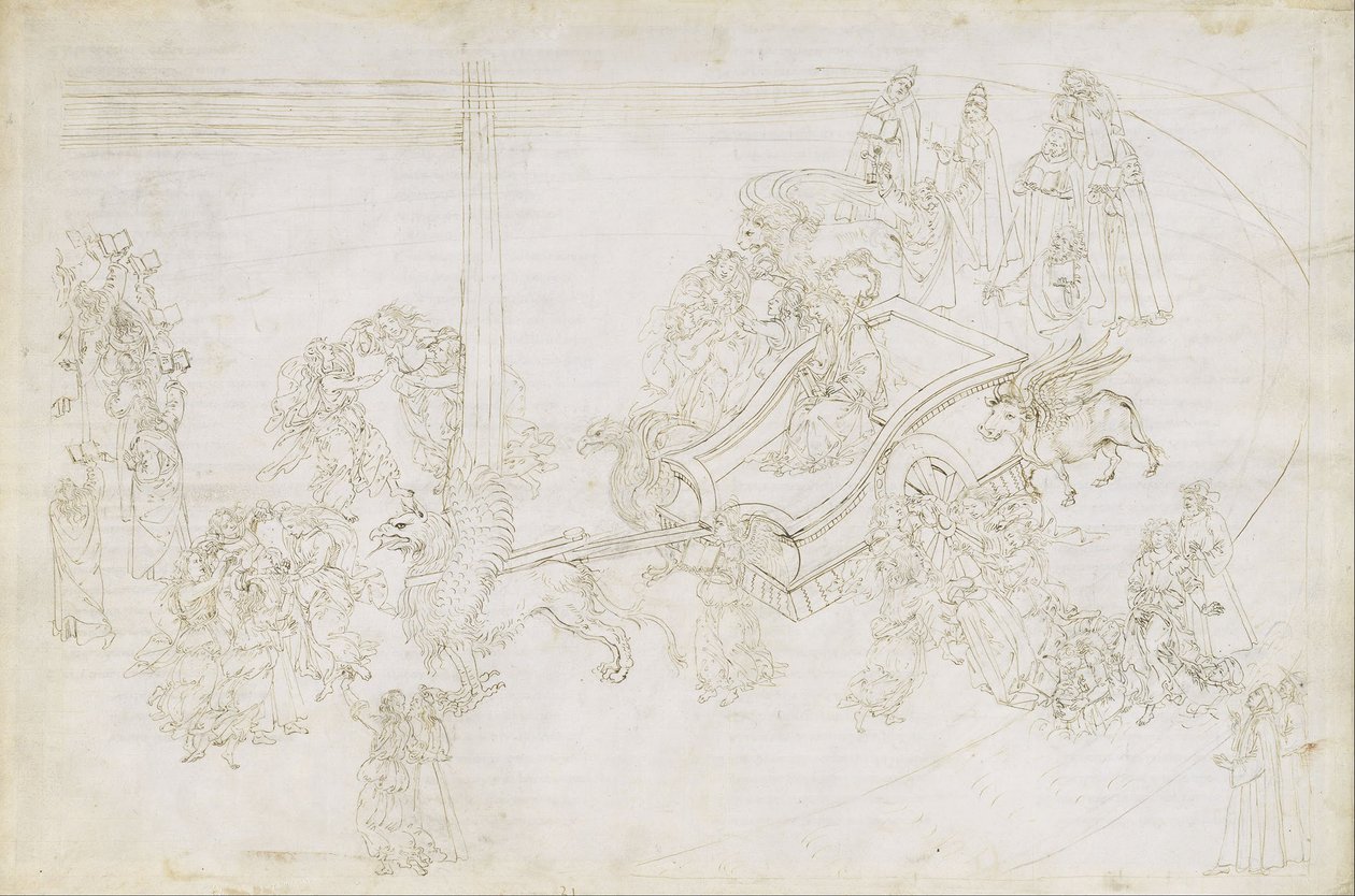 Tegninger til Dantes »Den Guddommelige Komedie« (Purgatorio 31) af Sandro Botticelli