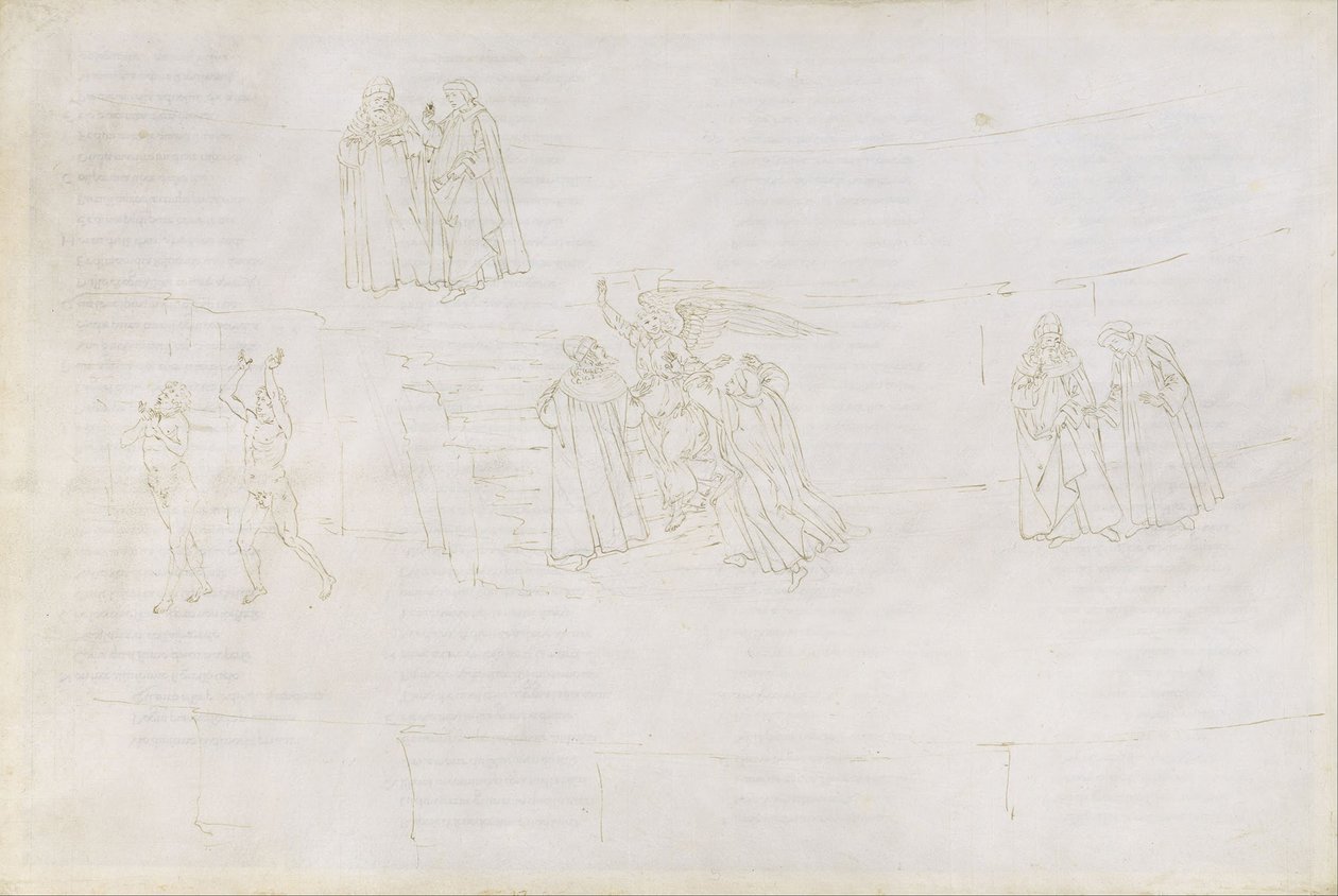 Illustration til den guddommelige komedie af Dante Alighieri Purgatorio 17, 1480-1490 af Sandro Botticelli