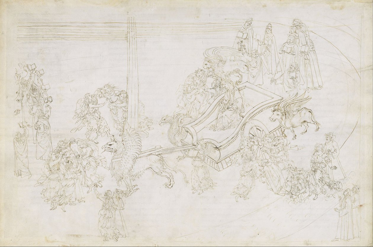 Illustration til den guddommelige komedie af Dante Alighieri Purgatorio 31, 1480-1490 af Sandro Botticelli