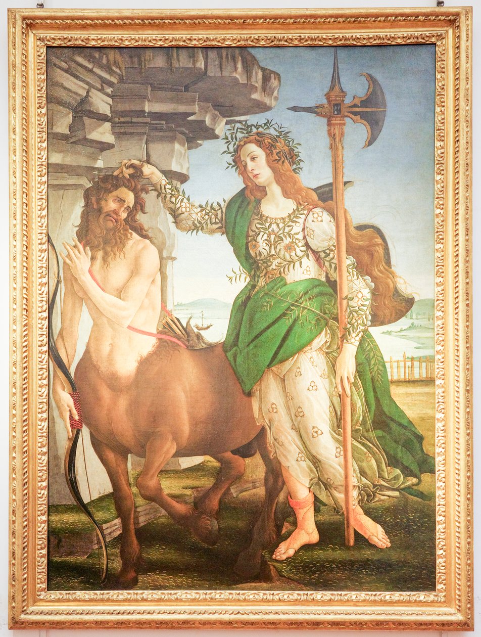 Italiensk: Pallas og kentauren Pallas og kentauren af Sandro Botticelli