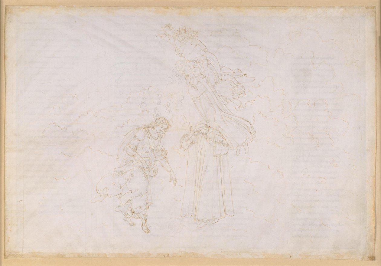 La Divina Commedia, Paradiso XXVII. Den ottende sfære (faststjernehimlen): Peter holder en strafprædiken mod det fordærvede pavedømme; opstigning til krystalhimlen, det »Primum Mobile« af Sandro Botticelli