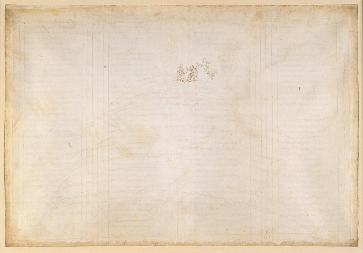 La Divina Commedia, Paradiso XXXII. Empyreum: Bernhard af Clairvaux forklarer himmelrosens opbygning; Dantes vision af Jomfru Maria af Sandro Botticelli