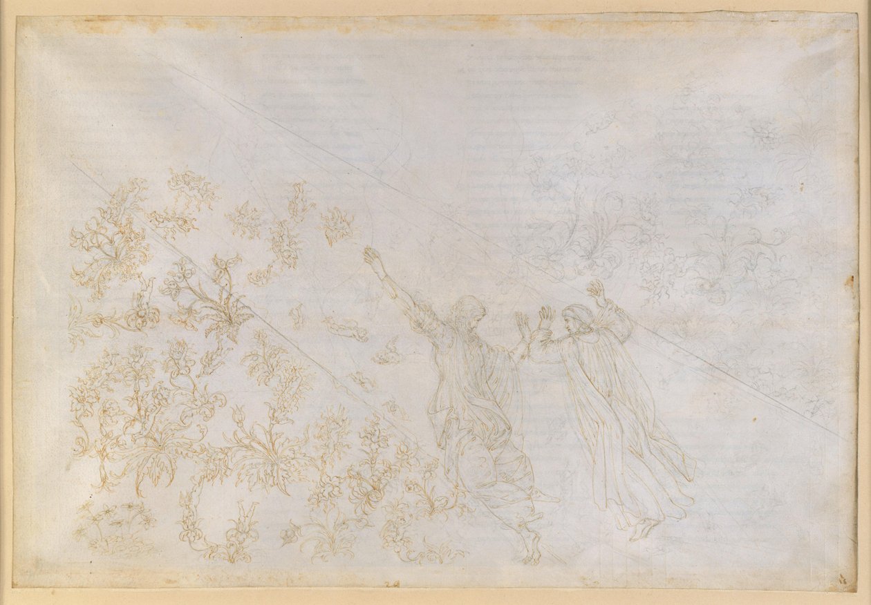 La Divina Commedia, Paradiso XXX. Vejen til Empyreum: Dante og Beatrice i lysstrømmen af Sandro Botticelli