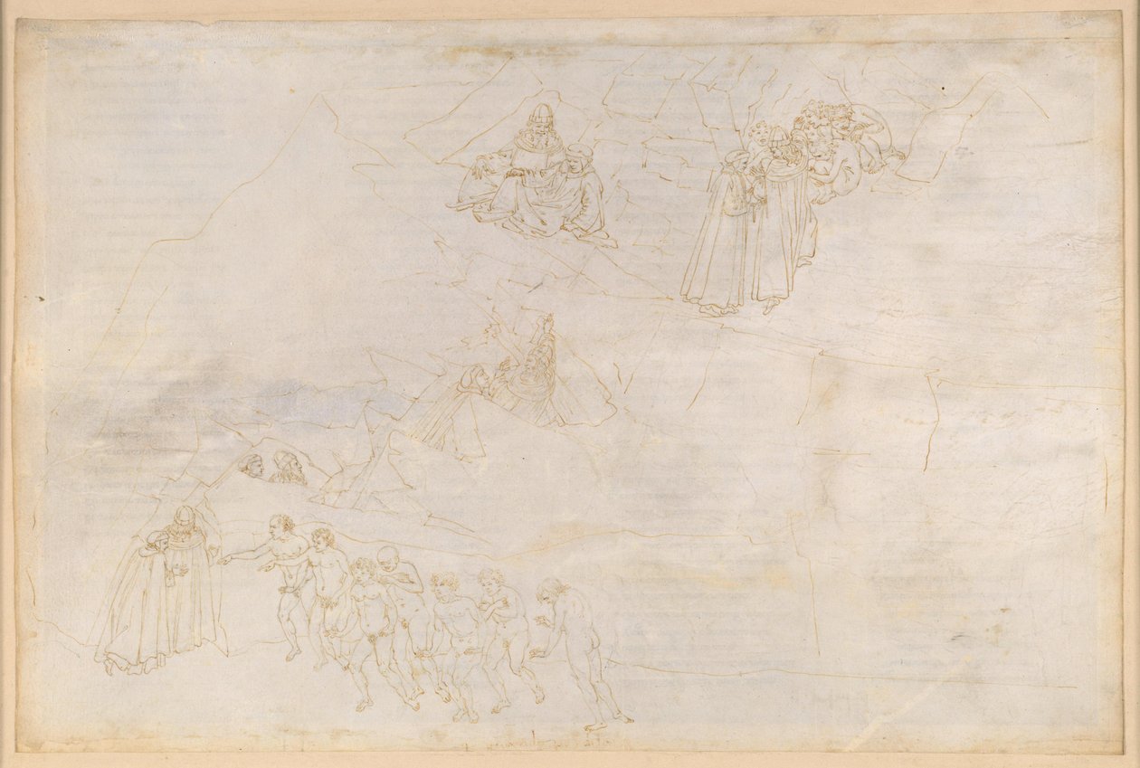 La Divina Commedia, Purgatorio IV. Forpurgatorium: Ø-ringen, sokkelmassivet og midterzonen; de forsinkedes opstigning og bod af Sandro Botticelli