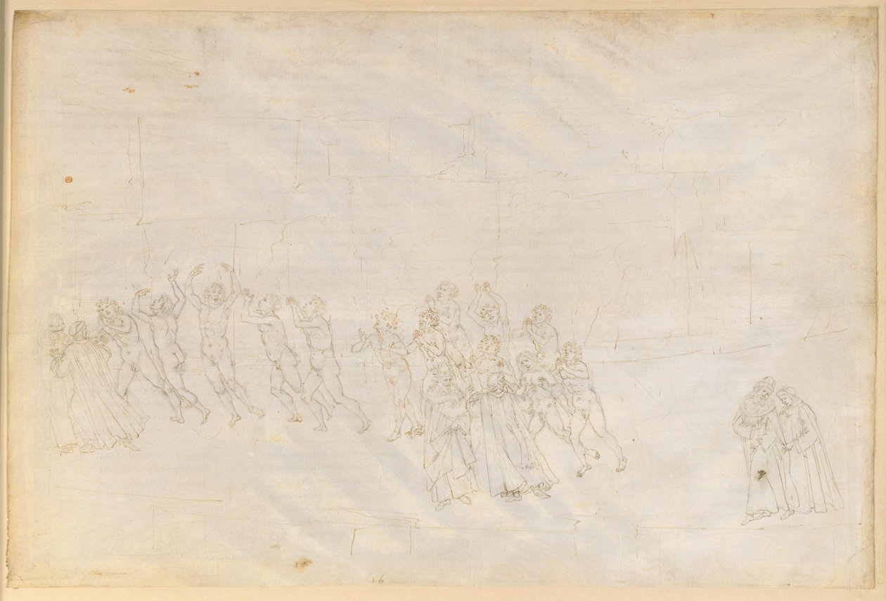 La Divina Commedia, Purgatorio XVI. Purgatoriets tredje ring: De hidsiges bod; Dantes samtale med Marco Lombardo af Sandro Botticelli