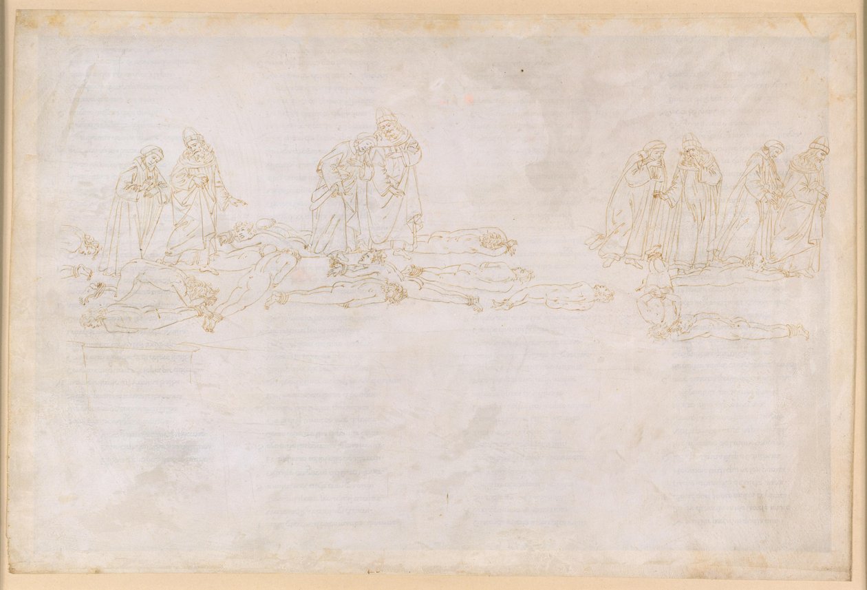 La Divina Commedia, Purgatorio XX. Purgatoriets femte ring: De grådige og de ødsle menneskers bod; samtale med Hugo Capet af Sandro Botticelli