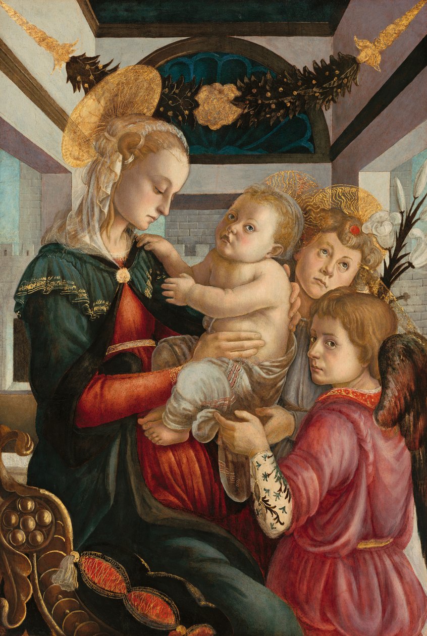 Madonna og barn med engle, 14651470. af Sandro Botticelli