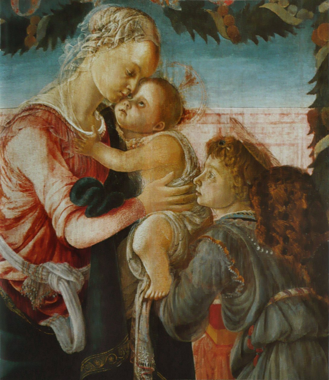 Madonna og barn med en engel af Sandro Botticelli
