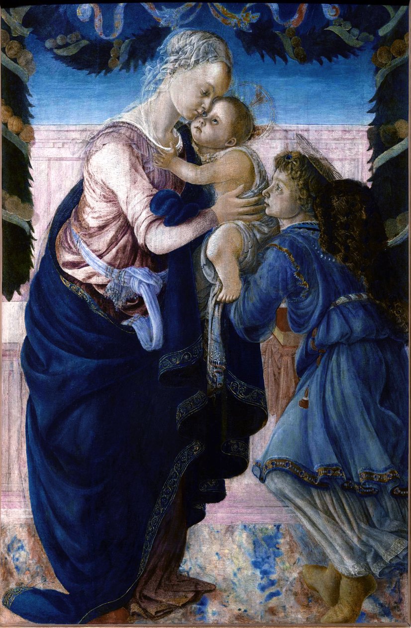 Madonna og barn med en engel af Sandro Botticelli