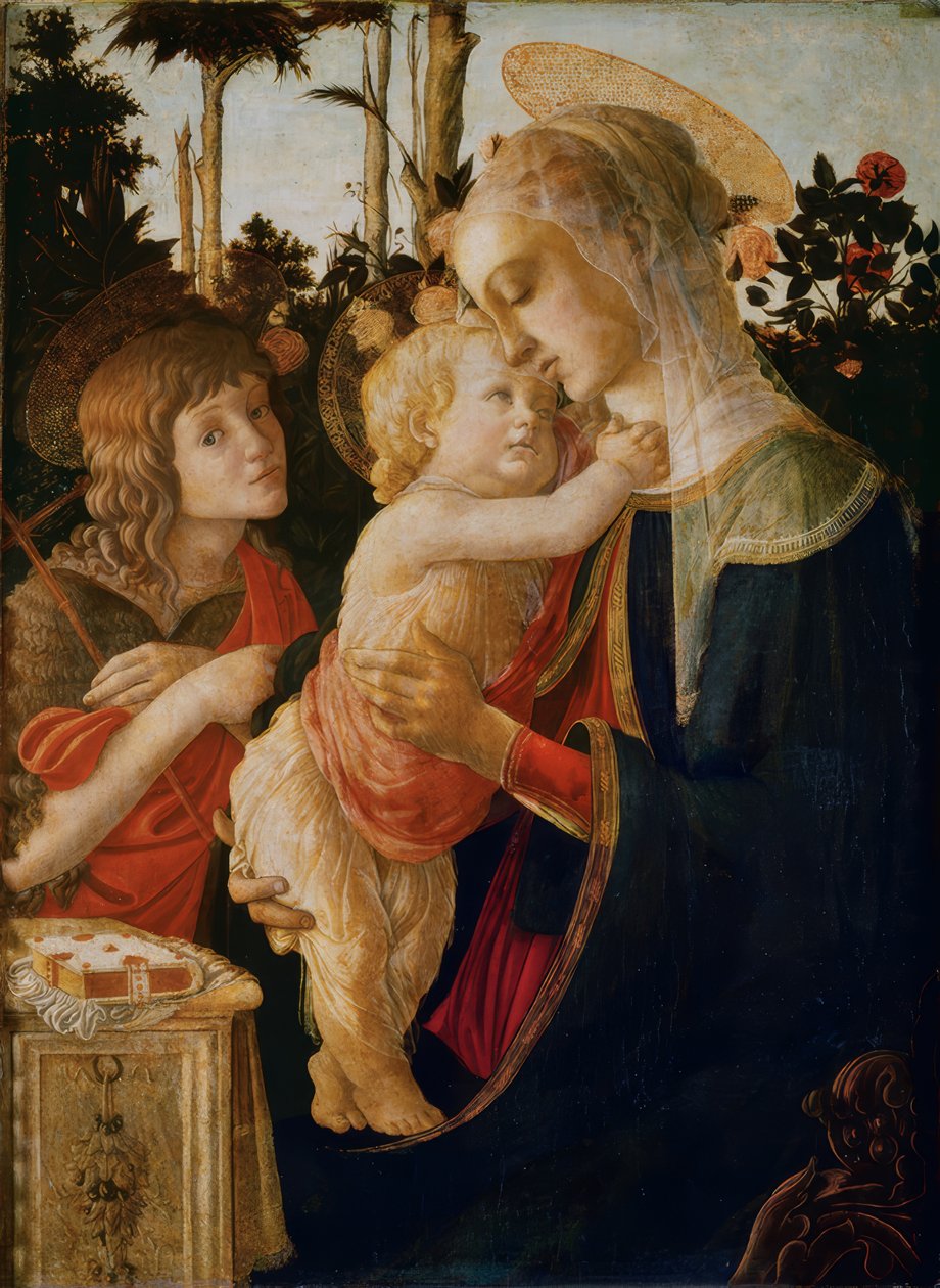 Madonna med barn og Johannesknaben af Sandro Botticelli