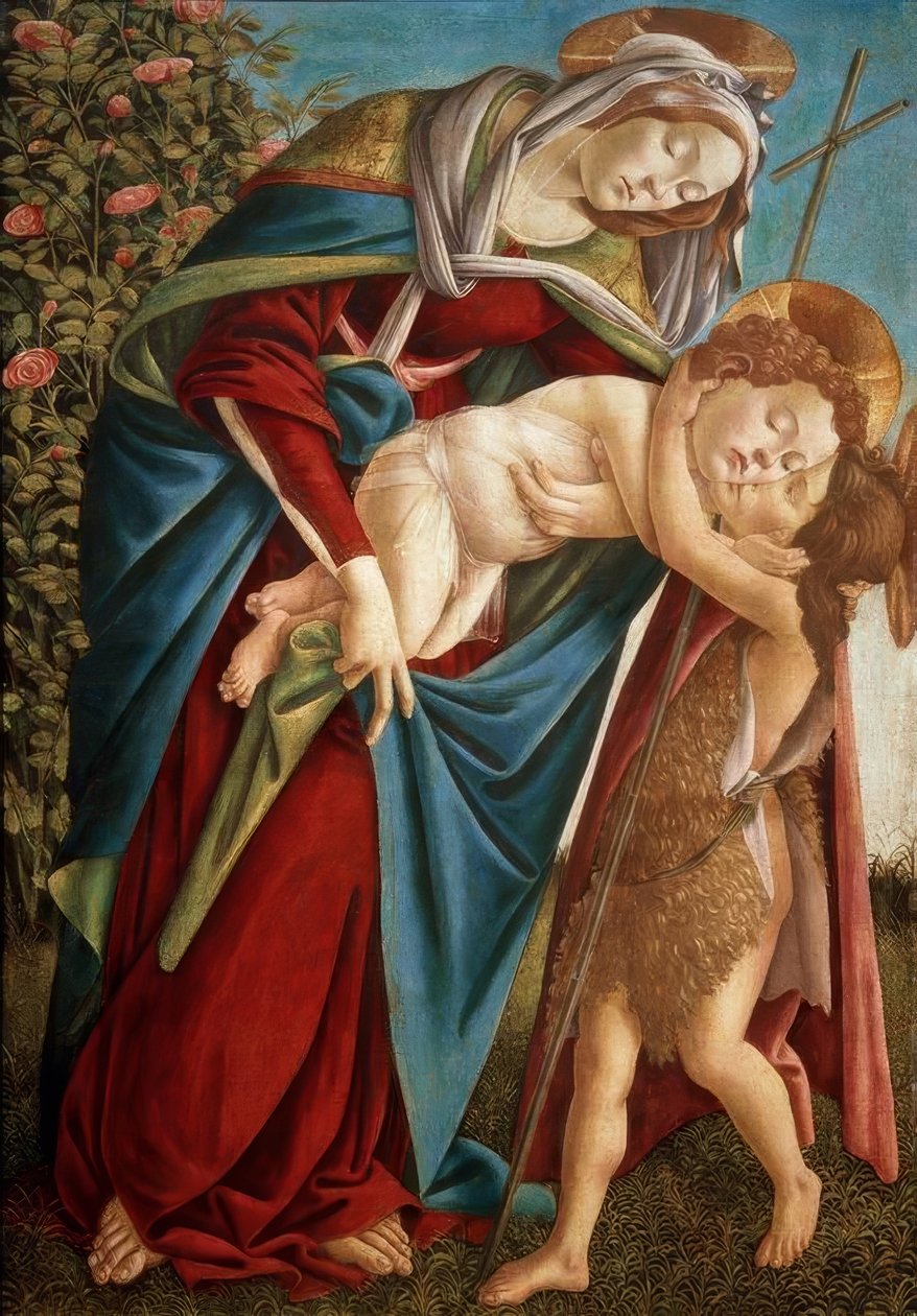 Madonna med barn og Johannesknaben af Sandro Botticelli
