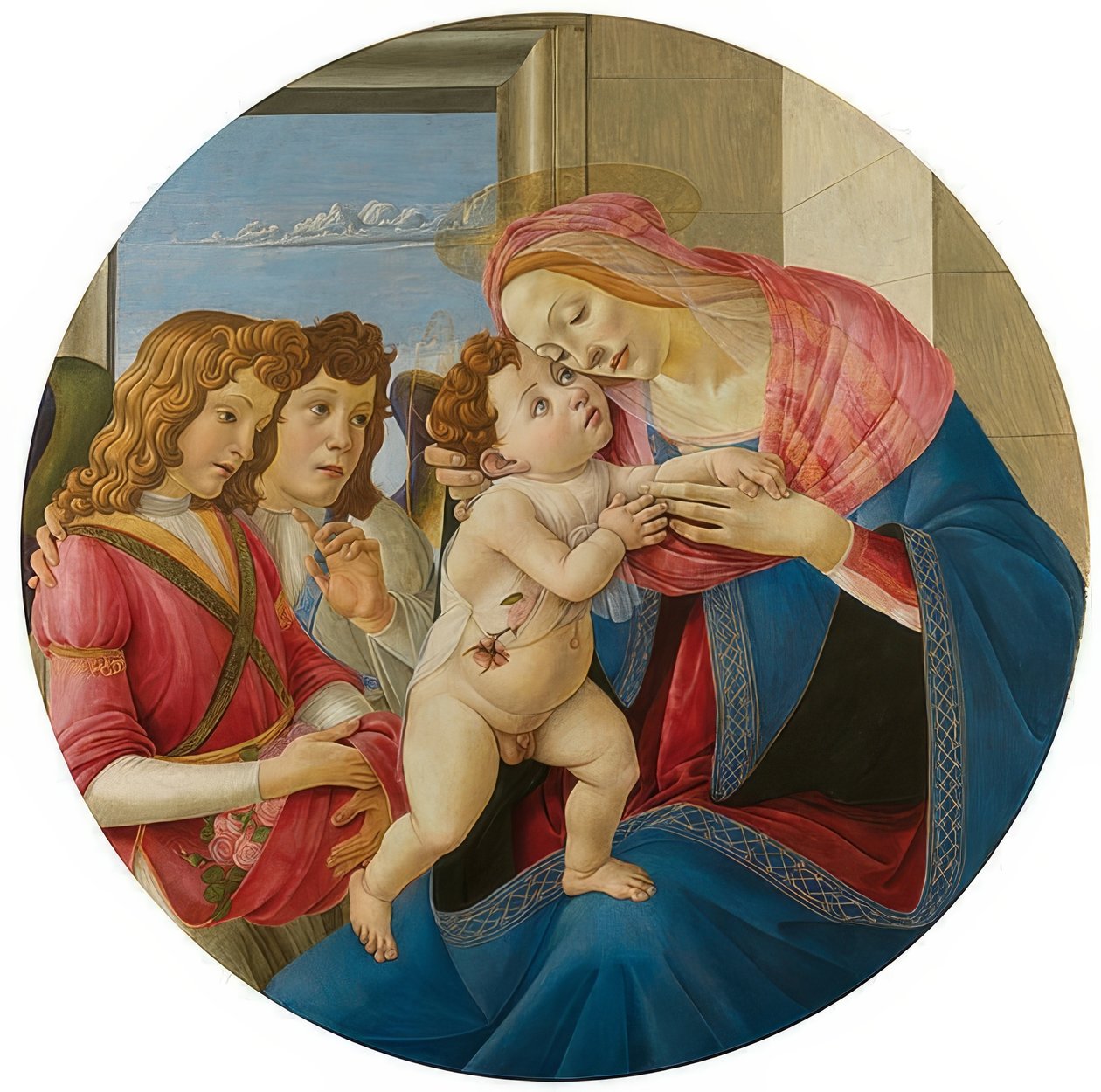 Madonna med barn og to engle. Omkring 1490 af Sandro Botticelli