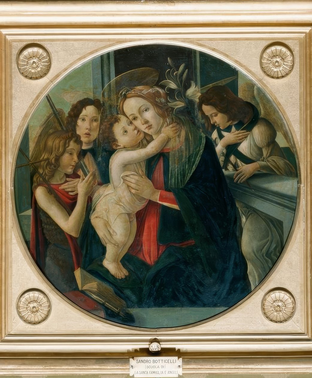 Maria med barnet, drengen John og to engle af Sandro Botticelli