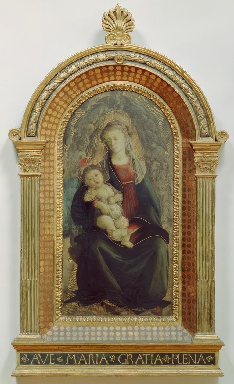Maria med barn i en engle herlighed af Sandro Botticelli