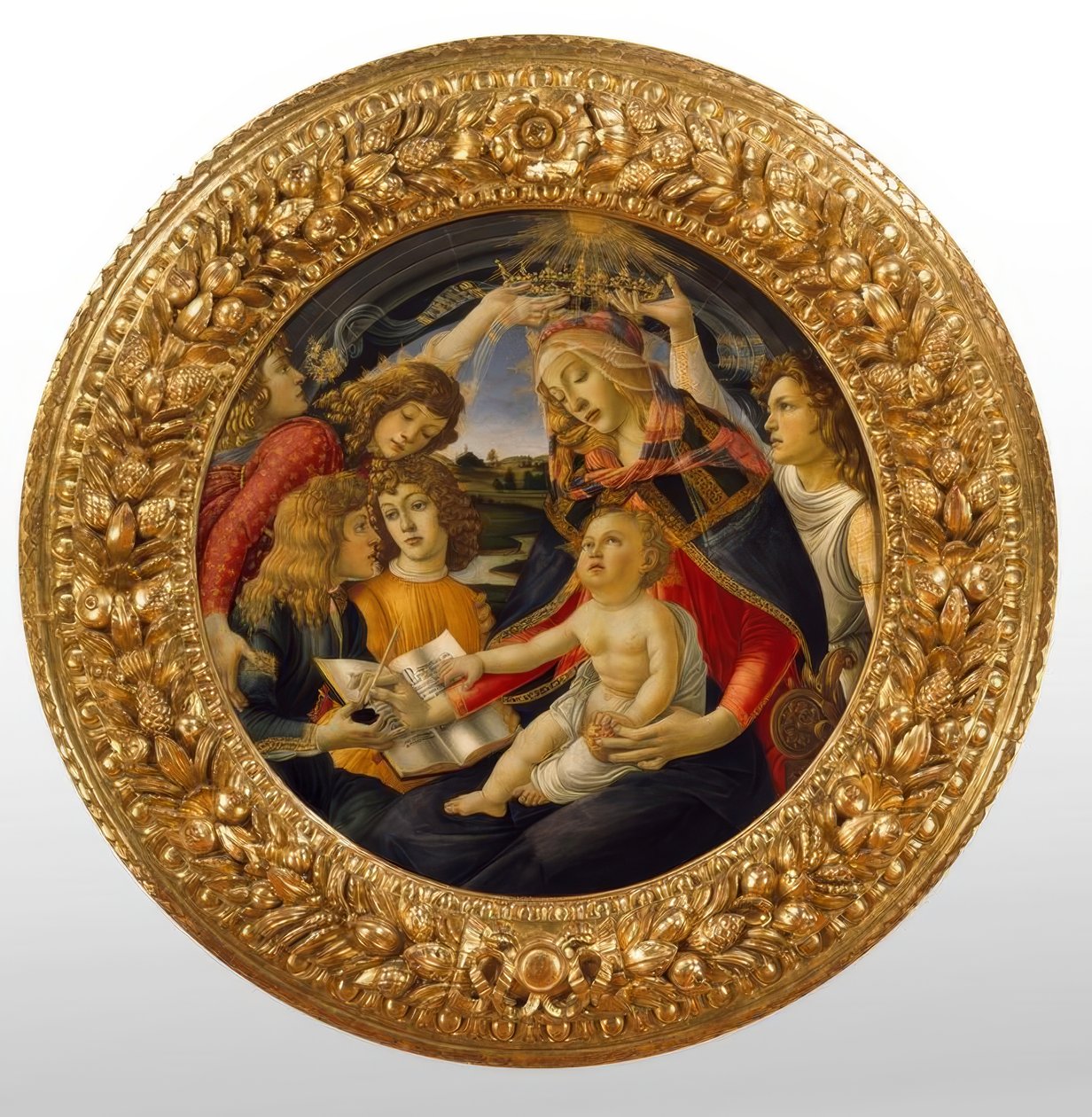 Maria med barn og fem engle af Sandro Botticelli