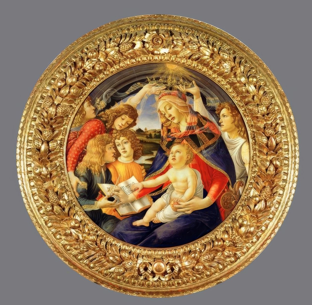 Maria med barnet og fem engle af Sandro Botticelli