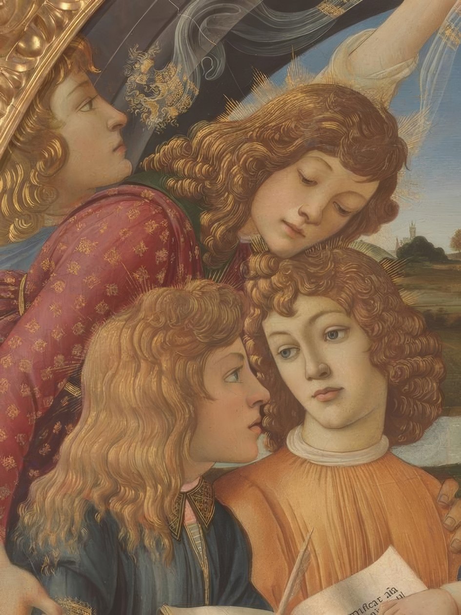 Maria med barnet og fem engle af Sandro Botticelli