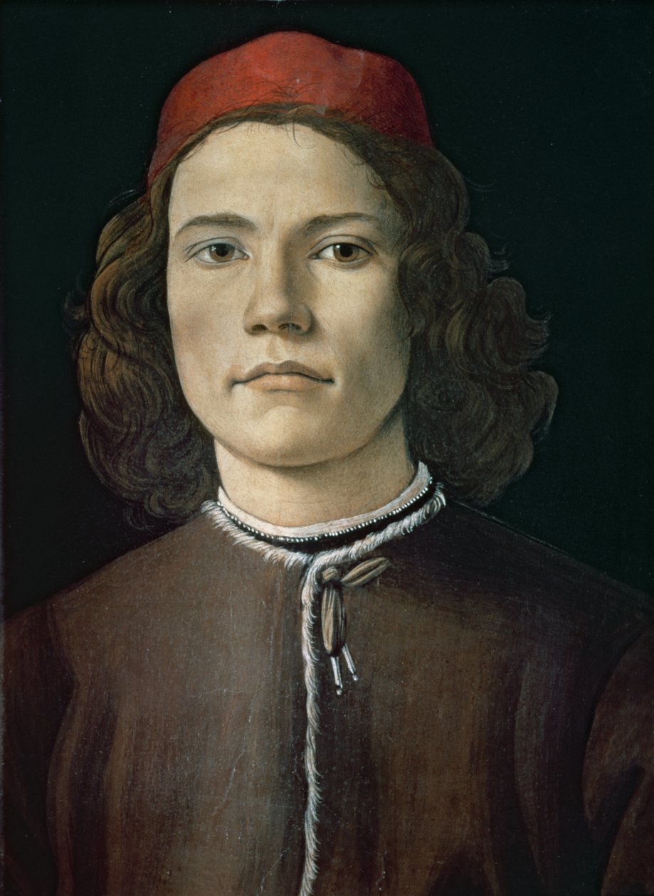 Portræt af en ung mand, ca. 1480-85 (tempera og olie på panel) af Sandro Botticelli