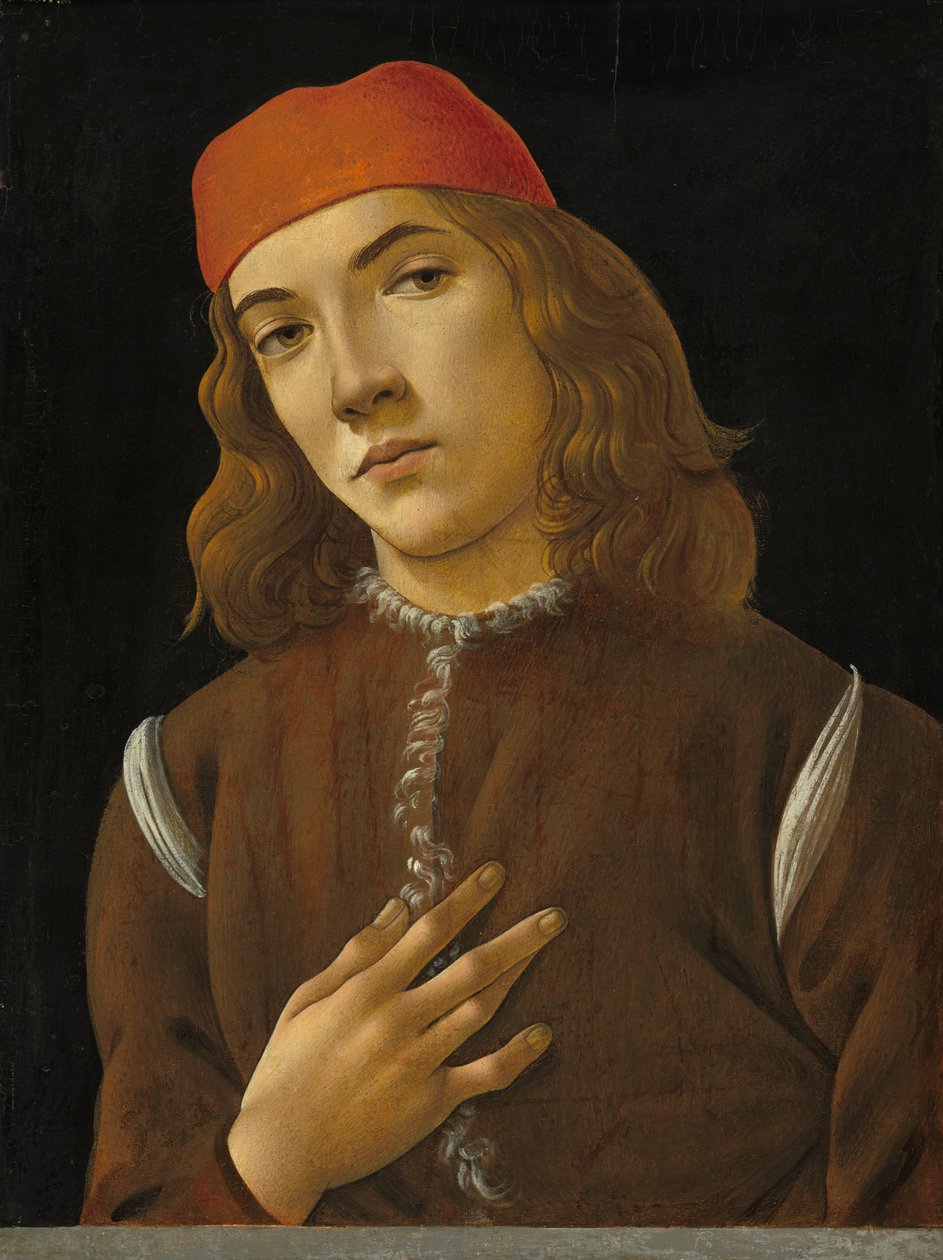 Portrait of a Youth, ca. 1482-85 (tempera på poppelpanel) af Sandro Botticelli