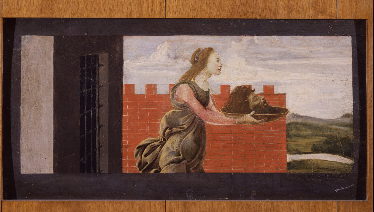 Salome med Johannes Døberens hoved (tempera på panel) af Sandro Botticelli