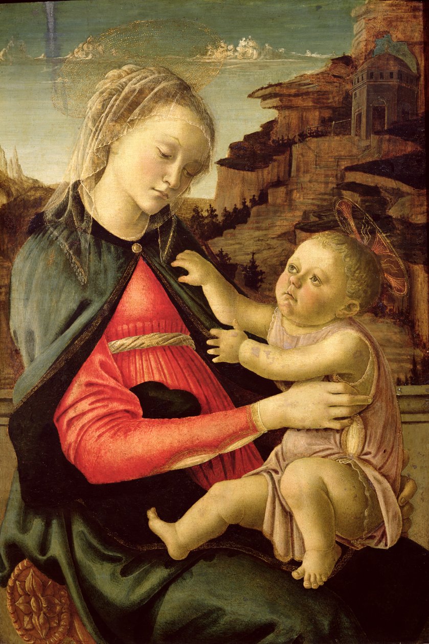 Jomfruen og barnet (Madonna af Guidi da Faenza) ca. 1465-70 af Sandro Botticelli
