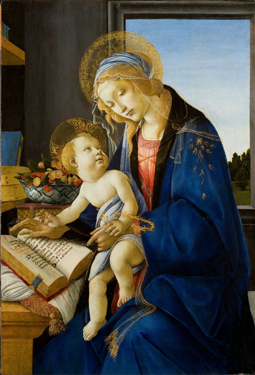 Jomfruen og barnet (Bogens madonna) af Sandro Botticelli