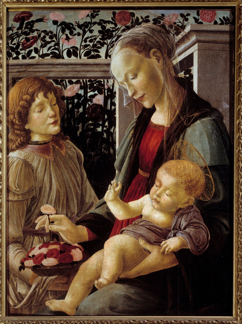 Jomfruen og Jesusbarnet maleri af Alessandro di Mariano dei Filipepi dit Sandro Botticelli af Sandro Botticelli