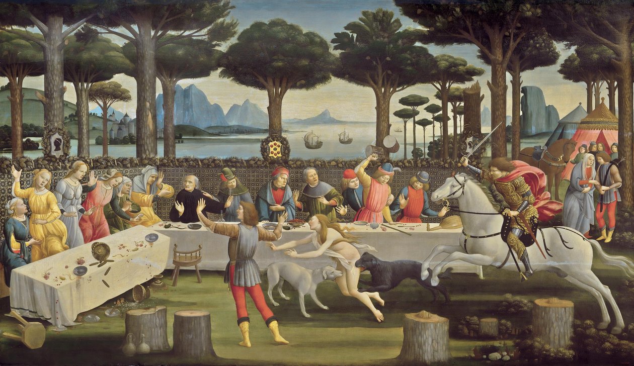 Historien om Nastagio degli Onesti, panel 3 af Sandro Botticelli