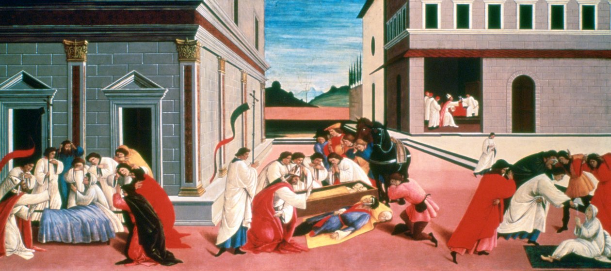 Tre mirakler af Sankt Zenobius, 1500-1505 af Sandro Botticelli