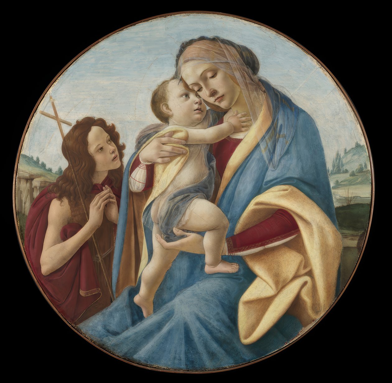 Jomfruen og barnet med den unge Johannes Døberen af Sandro Botticelli