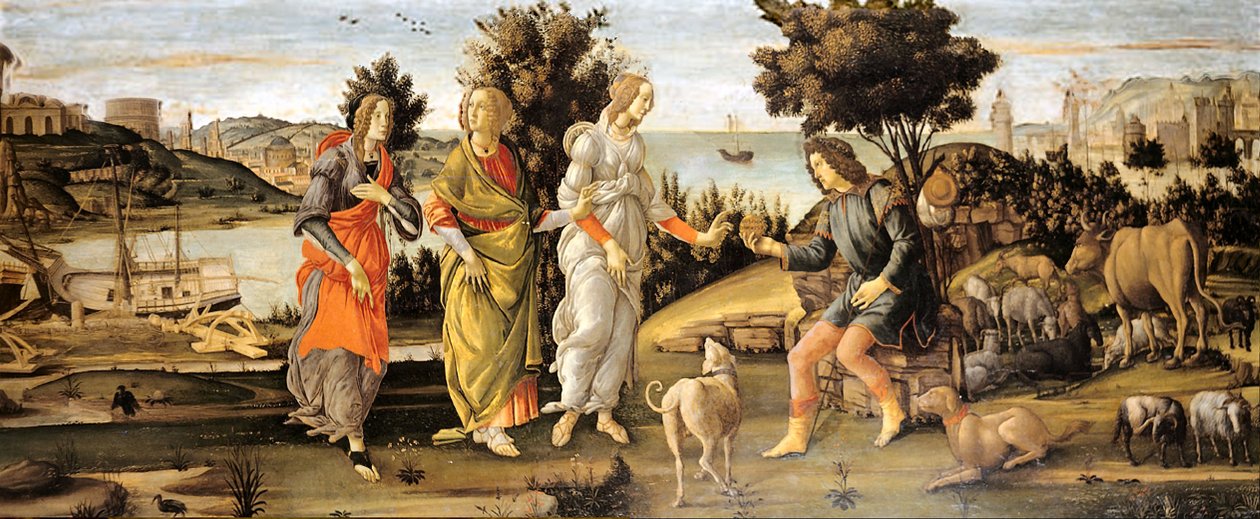 Dommen over Paris af Sandro Botticelli and workshop