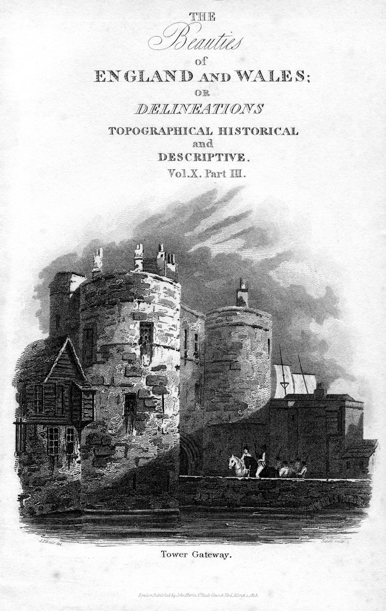 Tower Gateway, Tower of London, 1815. af Sands