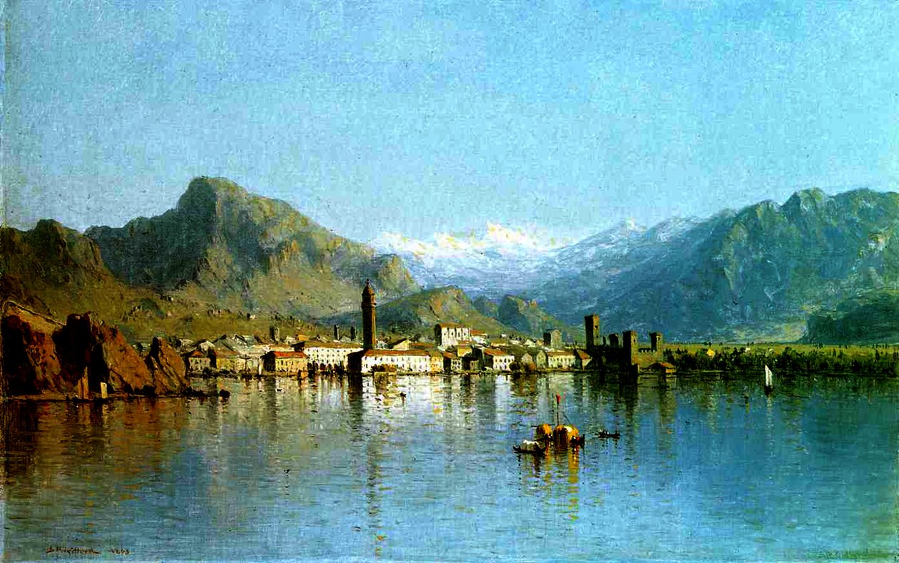Gardasøen, Italien, 1863 af Sanford Robinson Gifford