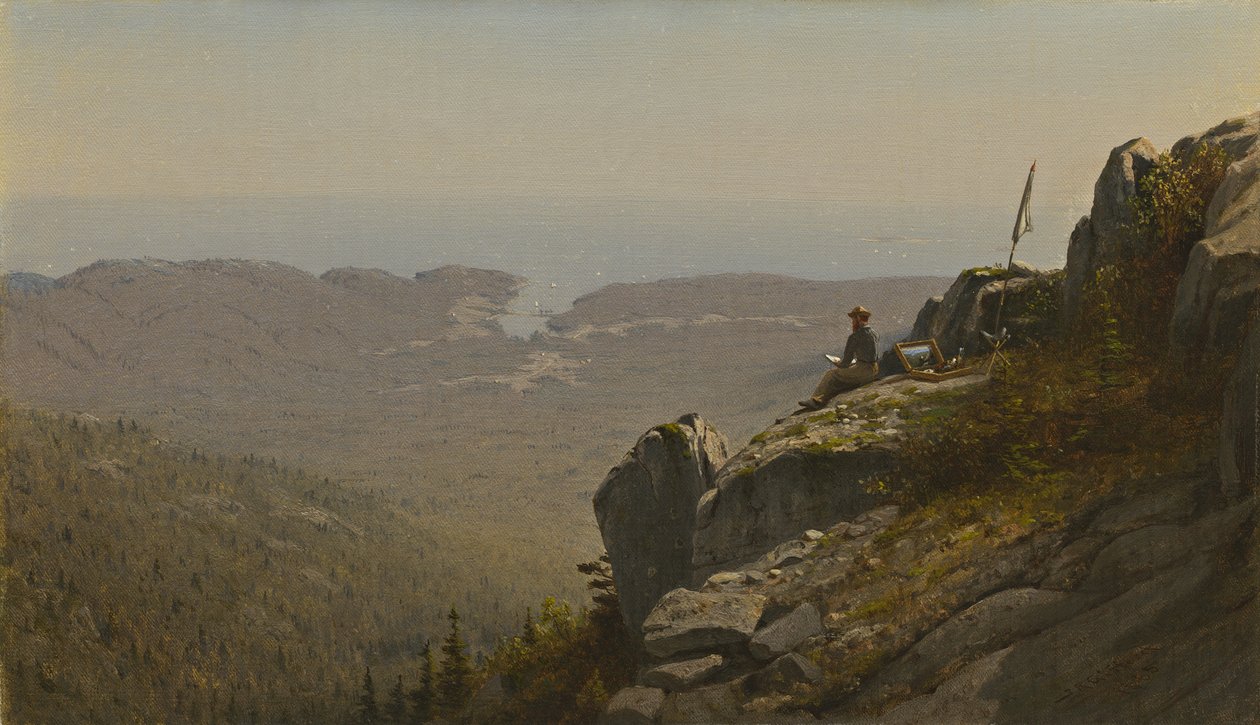 Kunstneren skitserer ved Mount Desert, Maine, 1864-5 af Sanford Robinson Gifford