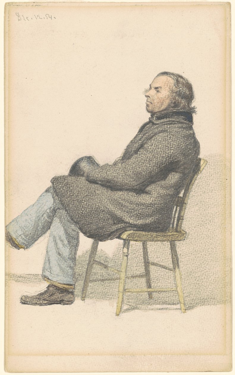 Mand siddende i Hitchcock stol af Sanford Robinson Gifford