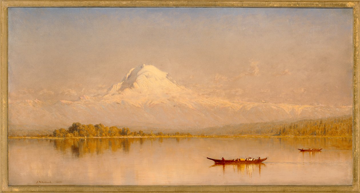 Mount Rainier, Tacoma-bugten - Puget Lyd af Sanford Robinson Gifford