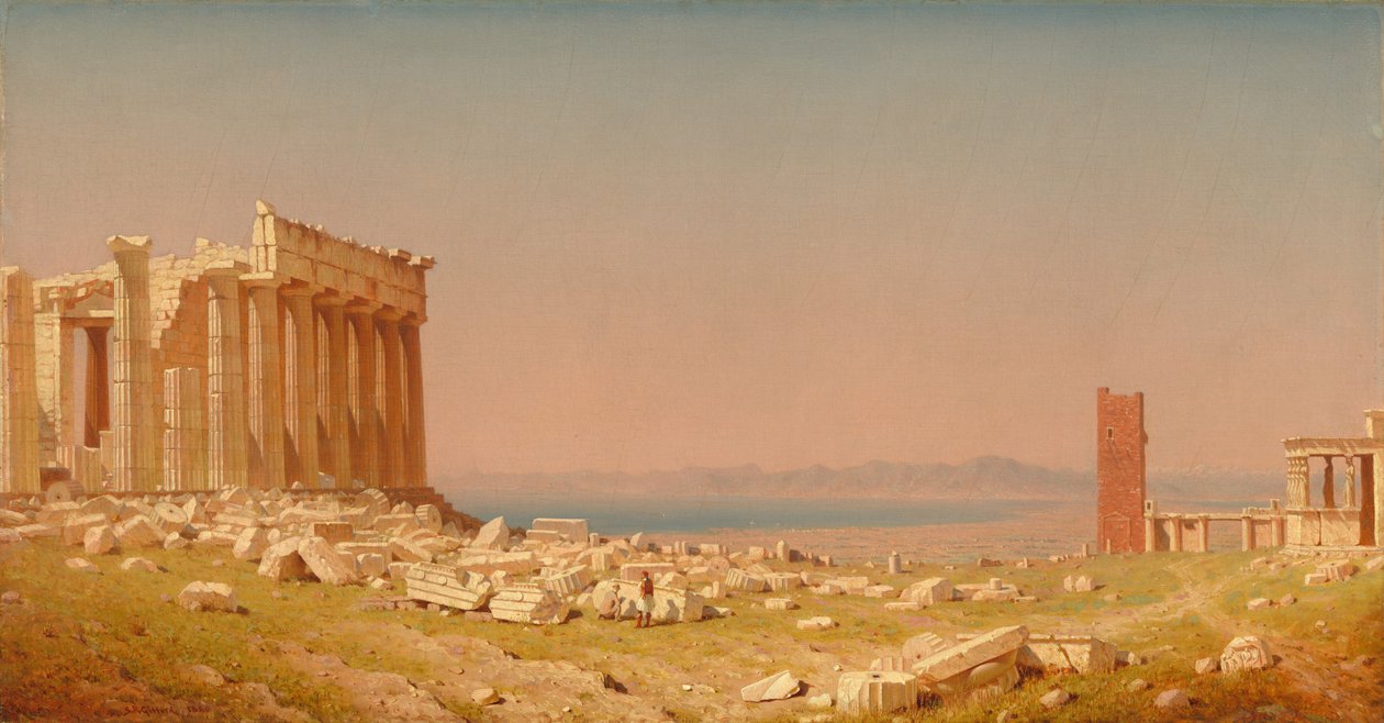 Ruinerne af Parthenon af Sanford Robinson Gifford