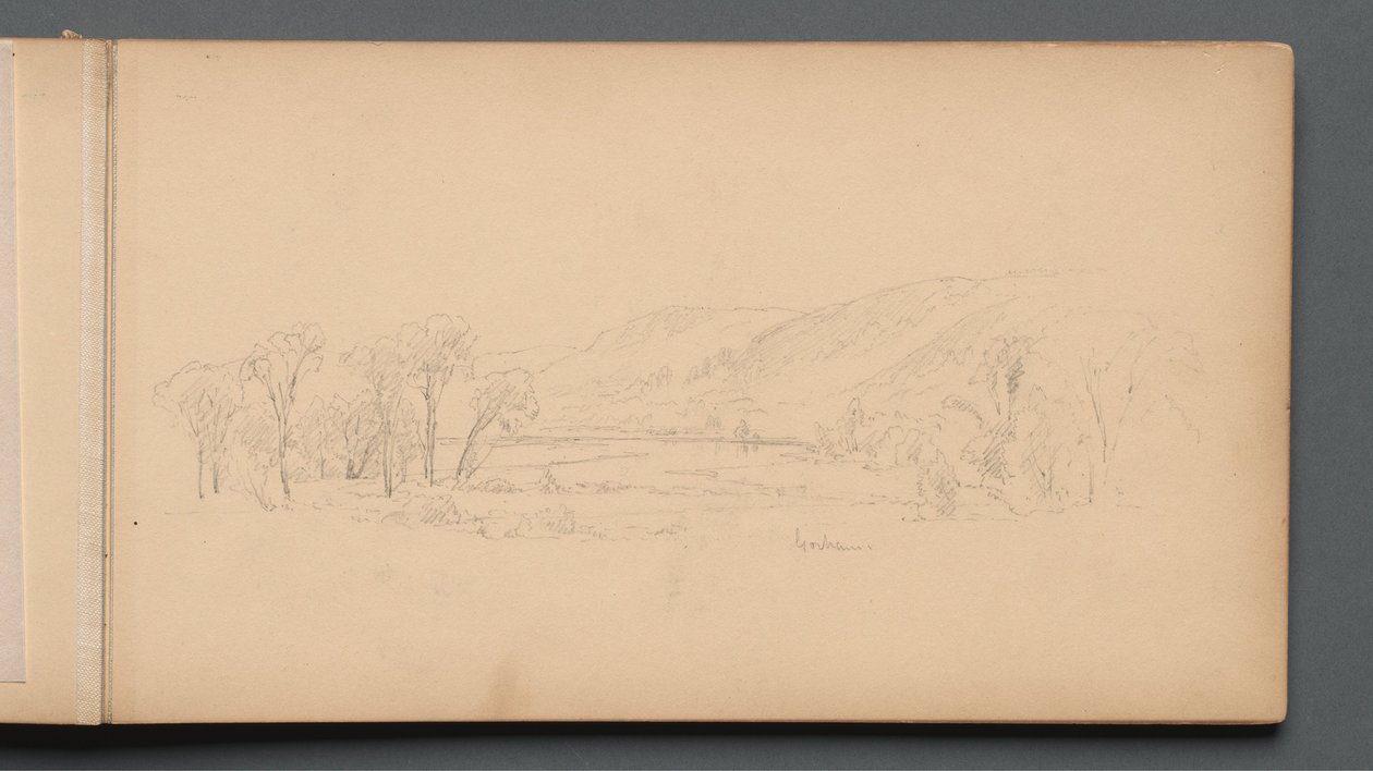 Skitsebog, side 06: "Gorham" (Maine) af Sanford Robinson Gifford