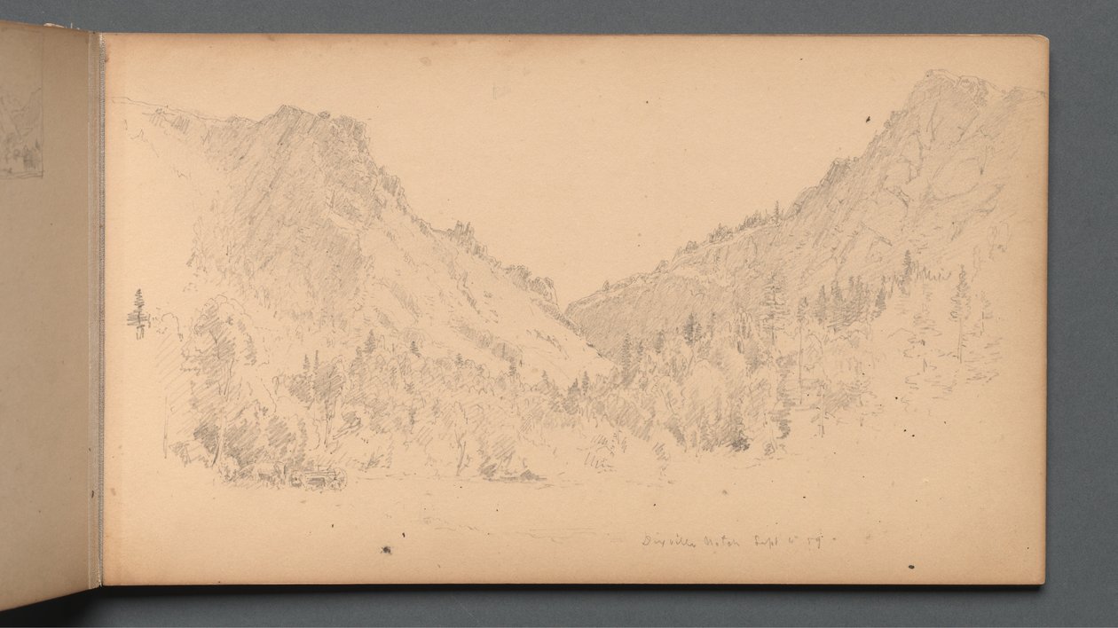 Skitsebog, side 18: "Dixville Notch, 4. september 89" af Sanford Robinson Gifford