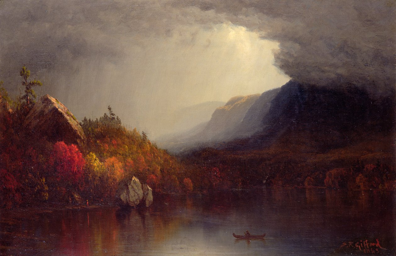 Studie af en kommende storm på Lake George af Sanford Robinson Gifford