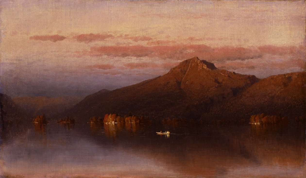 Whiteface Mountain fra Lake Placid, 1866. af Sanford Robinson Gifford