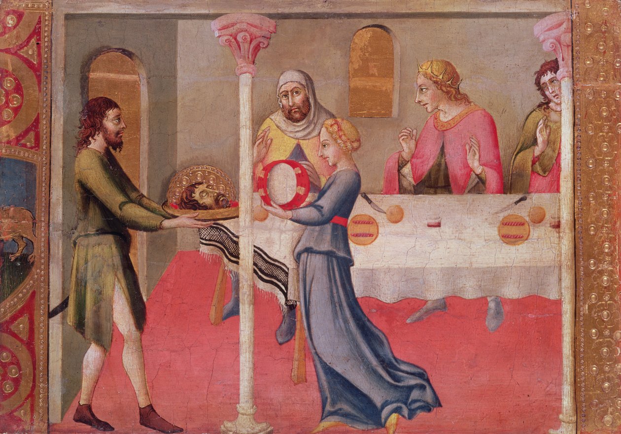 The Dance of Salome (tempera på panel) (se også 90208) af Sano di Pietro