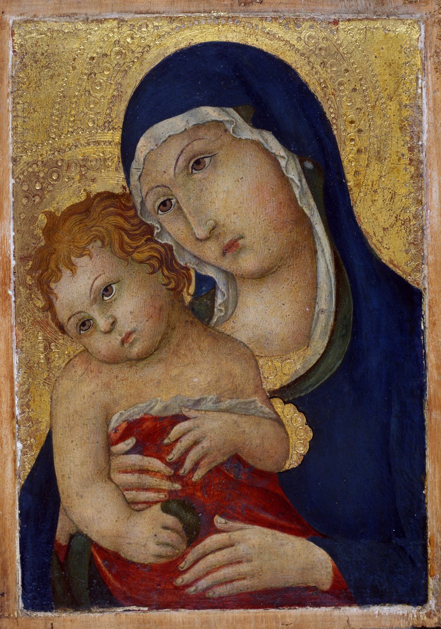 Madonna og barn, ca. 1450 (tempera på træ) af Sano di Pietro