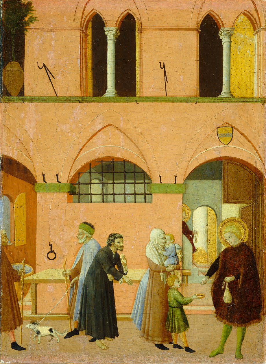 Saint Anthony fordeler sin rigdom til de fattige af Sano di Pietro