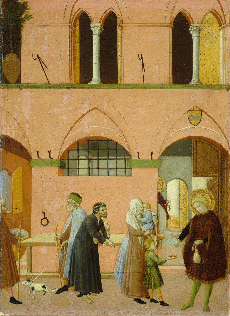 Sankt Antonius uddeler sin rigdom til de fattige, ca. 14301435 af Sano di Pietro