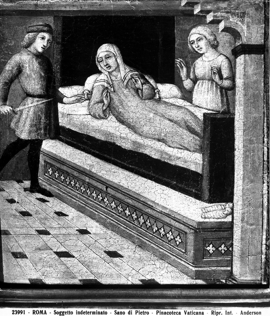 Dødfødt babymirakel, ca. 1450 af Sano di Pietro