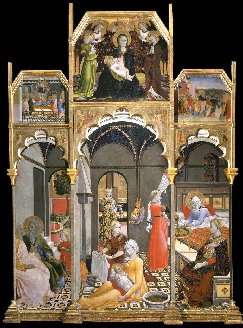 Jomfruens fødsel Scener fra Jomfruens liv, 1437-1439 af Sano di Pietro